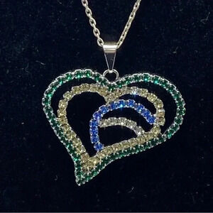 Brazilian Brasil heart flag necklace 16” World Cup